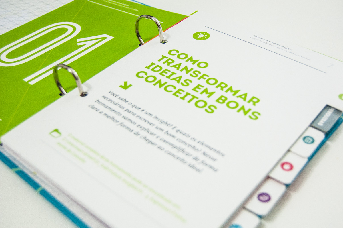 Beautifuly designed printed Welcome kit with a series of Design exercises for new employees at Whirlpool.