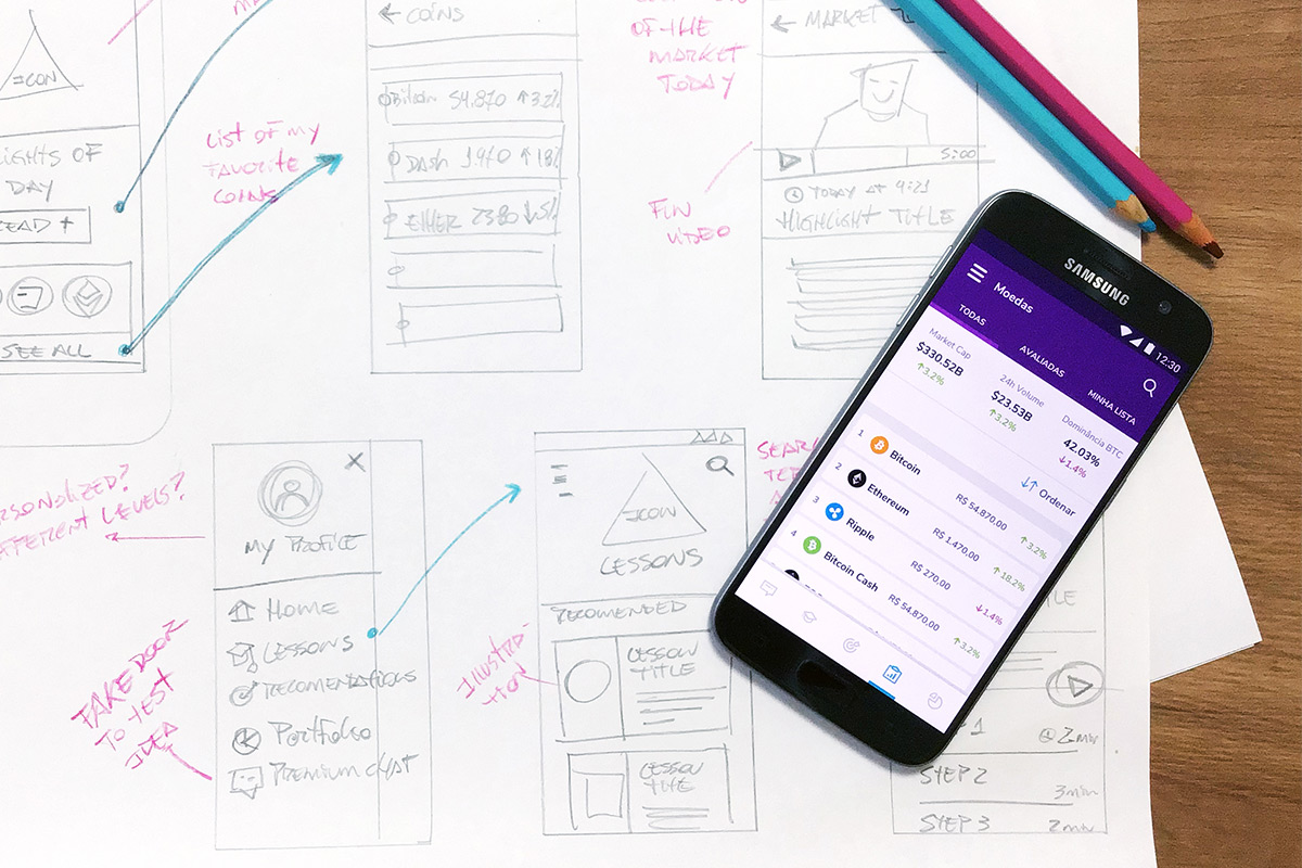 Sketches and prototypes for Investtor app.