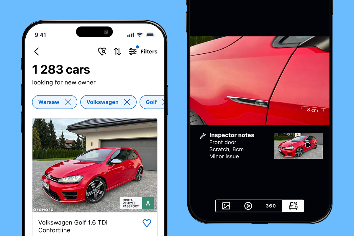 Design prototype of OLX Motors' redesigned product experience.